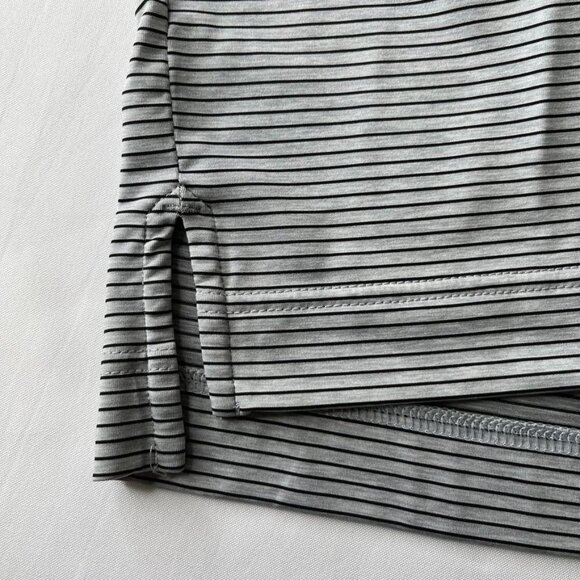 Foot Joy Men's Polo Size XL Grey Black Stripe Logo Short Sleeve - Picture 6 of 9